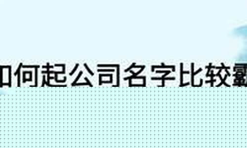 如何起公司名字比较霸气(起公司名称)_https://www.brunchezvous.com_自由行_第1张